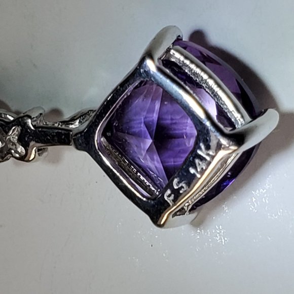 BEAUTIFUL  14K  WHITE  GOLD  EARRINGS  &  PENDANT  SET - Picture 6 of 10